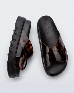 Clearance Melissa Cozy Cross Platform Black/Tortoise