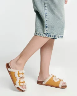 Online Melissa Cozy Warm Slide Orange/Beige
