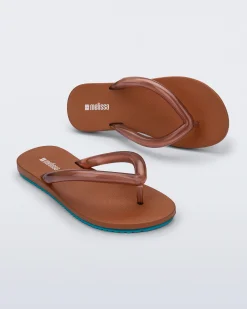 Outlet Melissa Flip Flop Airflow Brown/Blue