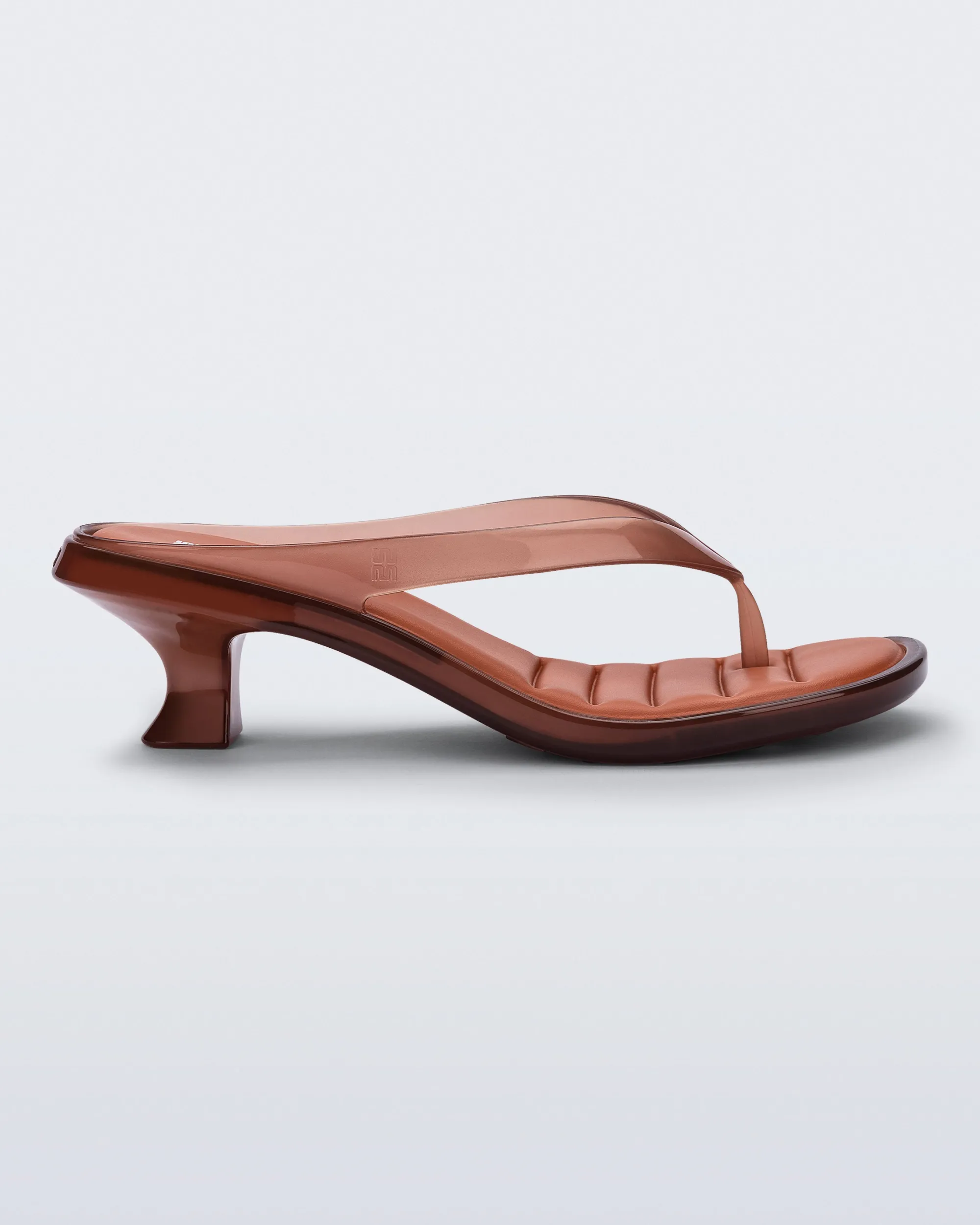 Sale Melissa Flip Flop Kitten Heel Clear Brown