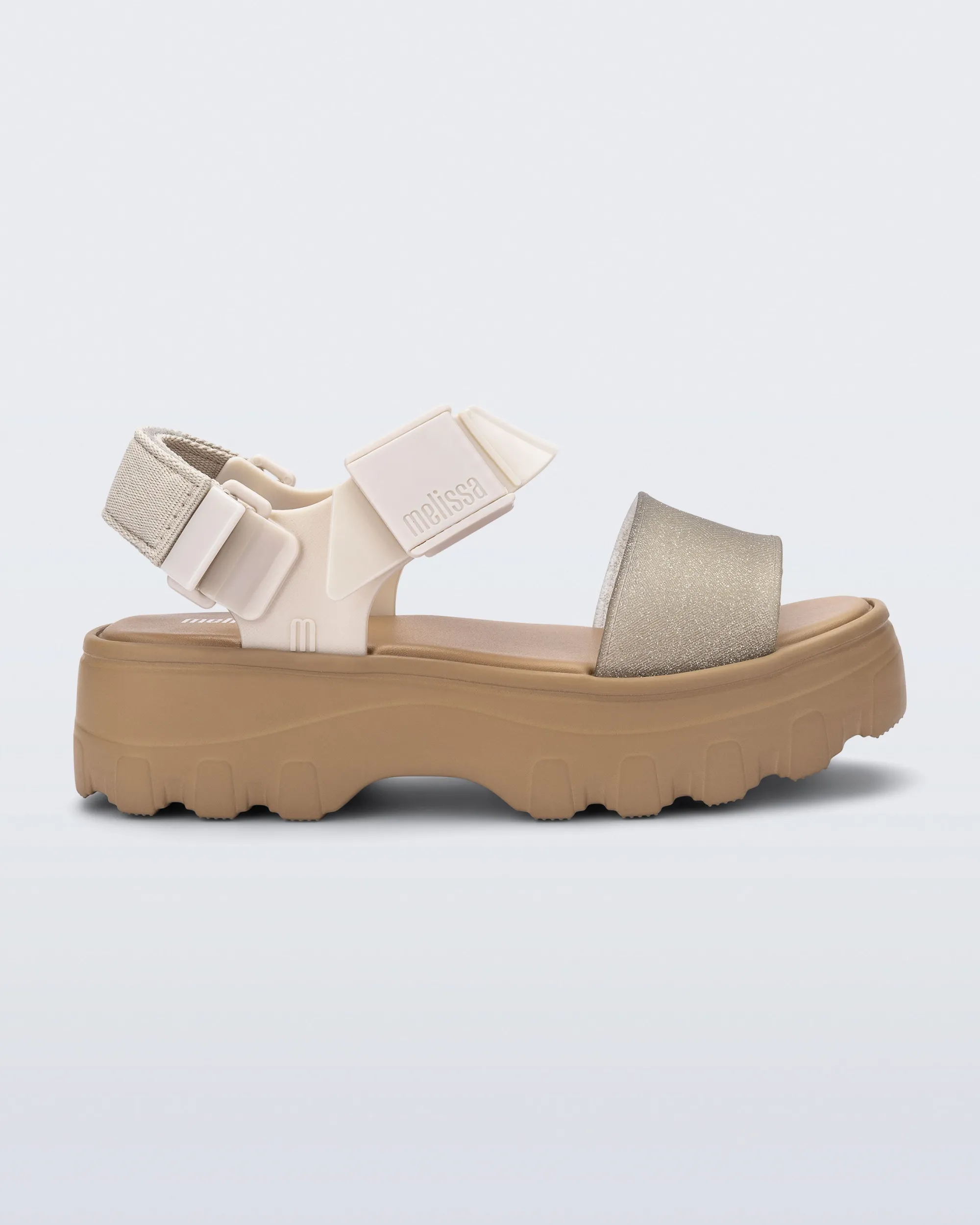 Sale Melissa Kick Off Sandal Beige/Glitter