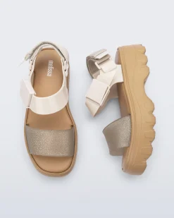 Sale Melissa Kick Off Sandal Beige/Glitter