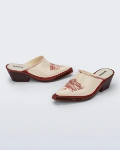 New Melissa Texas Mule Red/Beige