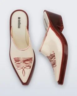 New Melissa Texas Mule Red/Beige
